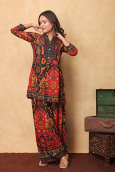 "Rustic Charm – Tribal Print Co-ord Set"