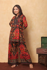 "Rustic Charm – Tribal Print Co-ord Set"