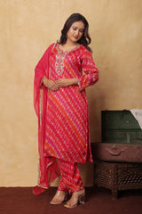 "Rose Radiance β Floral Printed 3Pc Suit Set with Dupatta"