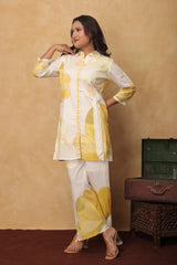 "Sunlit Grace – Yellow Floral Co-ord Set"