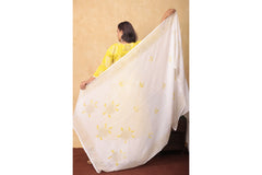 "Sunlit Bloom – Yellow and White Embroidered 3-Piece Lawn Suit"